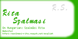 rita szalmasi business card