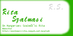 rita szalmasi business card